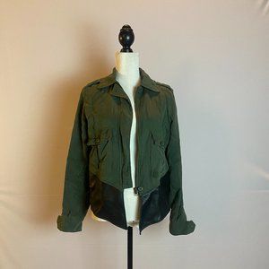 Dakota Collective Military style cotton & faux leather coat Sz S